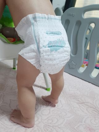 오브맘 밤 프리미엄 아기 기저귀 팬티형 밴드형 — 5점을 준 리뷰어가 2020년 12월 올린 사용 사진