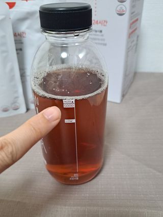 클린24시간 1BOX(5포) + 전용보틀(500ml) — 5점을 준 리뷰어가 2023년 8월 올린 사용 사진