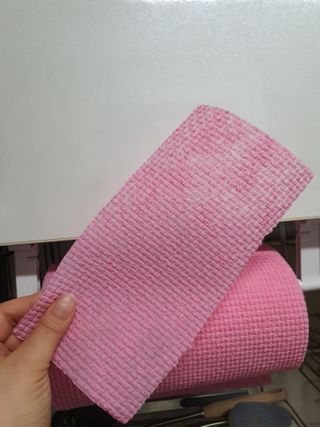 위케어 일회용 향균 수세미 50매 2롤 세트 총 100매 Pink — 5점을 준 리뷰어가 2021년 2월 올린 사용 사진