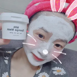 리더스코스메틱 리더스 밀크 스폰지 마스크 — 5점을 준 리뷰어가 2021년 8월 올린 사용 사진