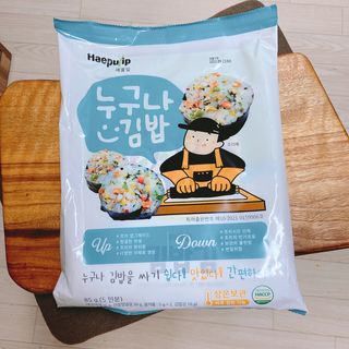 해풀잎 누구나 김밥*1ea [(혼합야채 35g *1ea,  김밥김 (5g, 5ea),  양념간장 (6g, 5ea), 참기름(5g, 2ea)] — 3.5점을 준 리뷰어가 2022년 7월 올린 사용 사진