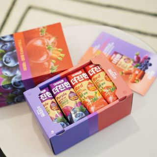 [롯데칠성] 야채듬뿍 더'진한 [롯데칠성] 야채는 이제 COLORFULL! 야채듬뿍  더 진한 레드 4개 +퍼플 4개 (총 8개) — 5점을 준 리뷰어가 2023년 6월 올린 사용 사진