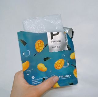 [후르디아] 골라쓰는 비건마스크팩 2종 -백년초 / 망고 — 3.5점을 준 리뷰어가 2022년 1월 올린 사용 사진