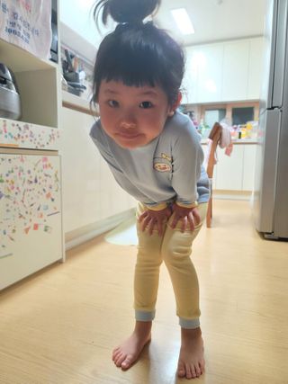 유비맘 캔디팡팡 내의/내복 상하 세트 — 5점을 준 리뷰어가 2021년 3월 올린 사용 사진