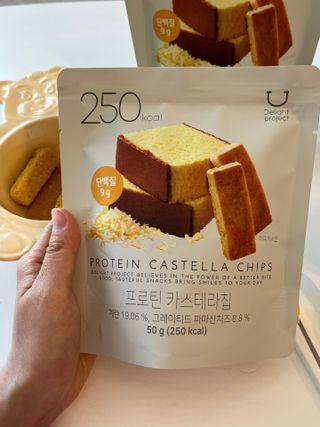 신상품) 딜라이트 프로젝트 프로틴  브라우니칩/ 카스테라칩 총 6EA — 4점을 준 리뷰어가 2022년 6월 올린 사용 사진