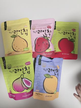 아비삭과일칩 5종 /딸기,사과,배,귤,무화과 5종 — 4점을 준 리뷰어가 2021년 4월 올린 사용 사진