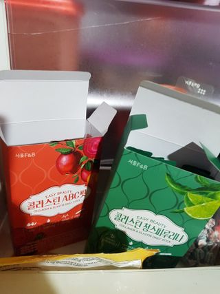서울에프엔비 콜라스틴 3종 뷰티젤리스틱 45입 [ABC핏 15입 /  석류핏 15입 / 청스피루리나 15입] — 5점을 준 리뷰어가 2021년 7월 올린 사용 사진