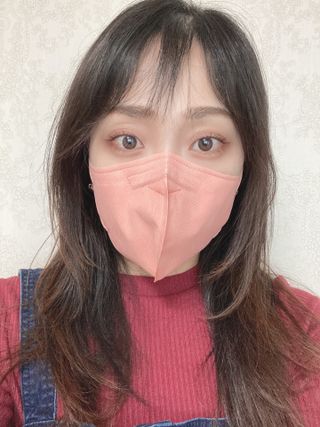애니가드 셋업마스크 4컬러 각 10매입 [크리미베이지, 캐시미어로즈, 초콜렛브라운, 미드나잇네이비] — 5점을 준 리뷰어가 2022년 2월 올린 사용 사진