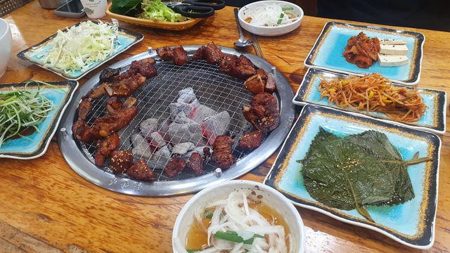 [산성골] 돼지갈비 2인+냉면 세트 리뷰 사진