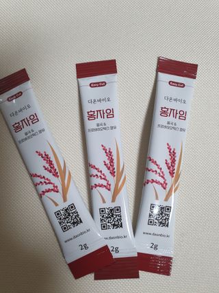 하루 1포로 콜레스테롤, 유산균, 고역가 소화효소까지 한번에 섭취! 다온바이오 홍자임 1개월분(30포) — 4점을 준 리뷰어가 2022년 12월 올린 사용 사진