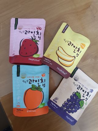 아비삭 과일칩 딸기, 감, 포도, 바나나 4종 — 3점을 준 리뷰어가 2021년 8월 올린 사용 사진