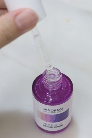 바노바기 코스메틱 바노바기 밀크 씨슬 리페어 세럼 30ml & 크림 50ml — 5점을 준 리뷰어가 2024년 4월 올린 사용 사진