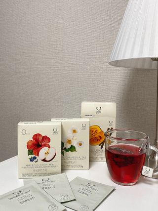 딜라이트 프로젝트 블렌딩티 우엉호박티, 히비후르츠티, 쟈스민캐모티 — 4.5점을 준 리뷰어가 2021년 7월 올린 사용 사진