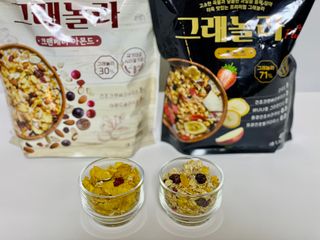씨알푸드 씨알로 그래놀라 2종 후르츠+크랜베리 아몬드 — 5점을 준 리뷰어가 2022년 7월 올린 사용 사진