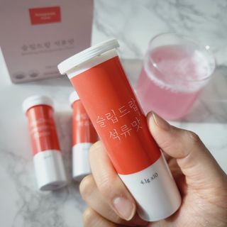 [슬림드랍 석류맛] 건기식 다이어트 보조제 겸 비타민 — 5점을 준 리뷰어가 2022년 2월 올린 사용 사진