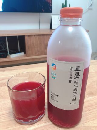 트롯전통식혜 트롯레드비트식혜 1리터 +500리터 — 3점을 준 리뷰어가 2021년 6월 올린 사용 사진