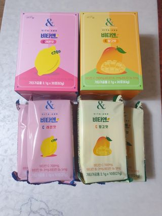 비타앤C 레몬맛, 망고맛 — 5점을 준 리뷰어가 2021년 4월 올린 사용 사진