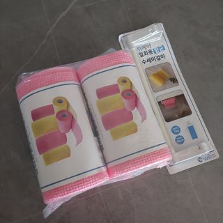 위케어 일회용 향균 수세미 50매 2롤 세트 총 100매 Pink — 5점을 준 리뷰어가 2021년 2월 올린 사용 사진