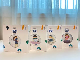 [블루 본 아이노우] 유아용 컬러마스크 40 PCS SET 2중 택 1 — 5점을 준 리뷰어가 2021년 4월 올린 사용 사진