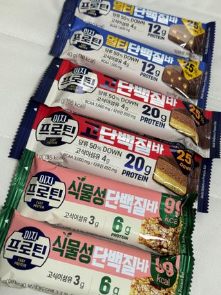 이지프로틴바 3종x각 2ea (고단백질바, 멀티단백질바, 식물성단백질바) — 5점을 준 리뷰어가 2024년 2월 올린 사용 사진