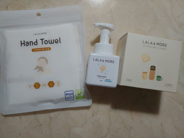 라라앤모어 핸드워시+헨드타올+키친버블클리너 리뷰 사진