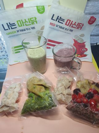 수플먼트 나는 마신닭!! 닭가슴살 주스키트, 먹기 힘들었던 닭가슴살 이제는 마시자 — 5점을 준 리뷰어가 2023년 7월 올린 사용 사진