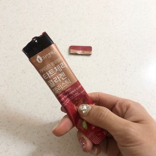 자연에온 가득담은 몽모랑시 타트체리 콜라겐 젤리스틱 — 5점을 준 리뷰어가 2021년 1월 올린 사용 사진
