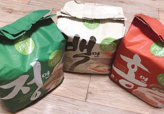 [풀무원] 자연은맛있다 정면, 백면, 홍면  세트 — 4.5점을 준 리뷰어가 2021년 4월 올린 사용 사진