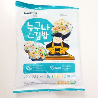 해풀잎 누구나 김밥*1ea [(혼합야채 35g *1ea,  김밥김 (5g, 5ea),  양념간장 (6g, 5ea), 참기름(5g, 2ea)] — 5점을 준 리뷰어가 2022년 7월 올린 사용 사진