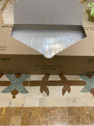 위케어 진짜 산화생분해가 가능한 위생장갑,롤백,지퍼백 친환경 제품 — 5점을 준 리뷰어가 2021년 2월 올린 사용 사진