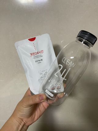 클린24시간 1BOX(5포) + 전용보틀(500ml) — 5점을 준 리뷰어가 2023년 8월 올린 사용 사진