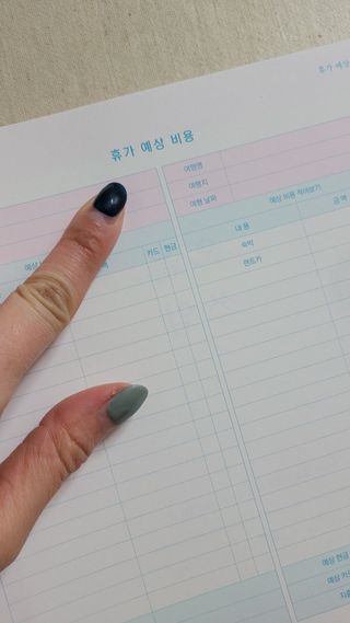 리훈 리뉴얼 오늘쓰임 가계부 용돈기입장 금전납출부 캐쉬북 만년 — 5점을 준 리뷰어가 2023년 3월 올린 사용 사진
