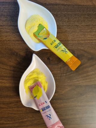 비타앤C 레몬맛, 망고맛 — 5점을 준 리뷰어가 2021년 8월 올린 사용 사진