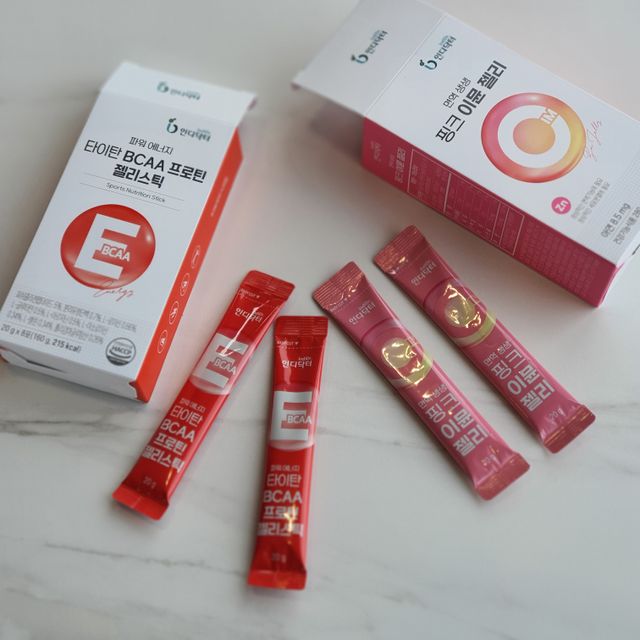 면역 생생 핑크 이뮨 젤리 + 타이탄 BCAA 프로틴 젤리스틱 리뷰 사진