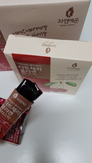 자연에온 몽모랑시 타트체리 3종 세트 구성 - 저분자콜라겐젤리, NFC 착즙주스 — 5점을 준 리뷰어가 2021년 7월 올린 사용 사진