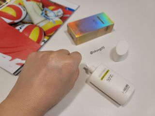 아이레시피 모이스트터치 스포츠 선밀크 50ml (SPF50+ PA+++) — 4.5점을 준 리뷰어가 2023년 6월 올린 사용 사진