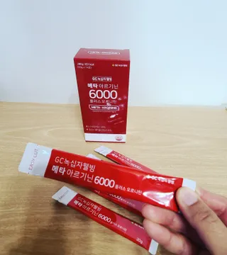 메타아르기닌 GC녹십자웰빙 메타 아르기닌 6000 플러스 오르니틴 — 5점을 준 리뷰어가 2022년 11월 올린 사용 사진