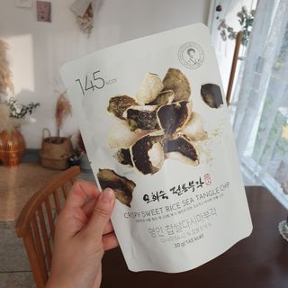 오희숙 전통부각 명인 찹쌀김부각, 찹쌀다시마부각, 황태껍질튀각 총 6봉 — 5점을 준 리뷰어가 2021년 6월 올린 사용 사진