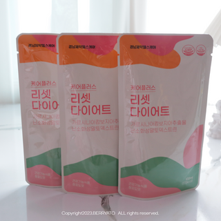 [경남제약헬스케어] 케어플러스 리셋 다이어트 청포도맛 100ml X 5포 (5일분) — 5점을 준 리뷰어가 2023년 4월 올린 사용 사진