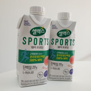 셀렉스스포츠 셀렉스 스포츠 웨이 프로틴 복숭아_ 330ml x 12팩 — 5점을 준 리뷰어가 2021년 10월 올린 사용 사진