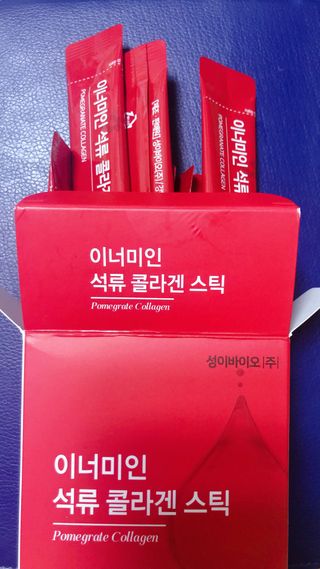 이너미인 석류 콜라겐 스틱 — 5점을 준 리뷰어가 2021년 1월 올린 사용 사진