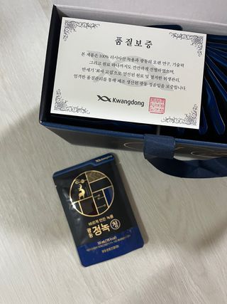 광동생활건강 [광동] 바르게 만든 녹용, 광동정녹청 30포. — 5점을 준 리뷰어가 2023년 2월 올린 사용 사진