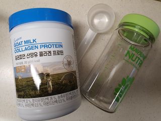 메이준뉴트리 유러피언 산양유 콜라겐 프로틴 — 5점을 준 리뷰어가 2021년 6월 올린 사용 사진