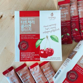 자연에온 가득담은 몽모랑시 타트체리 콜라겐 젤리스틱 — 4.5점을 준 리뷰어가 2021년 1월 올린 사용 사진
