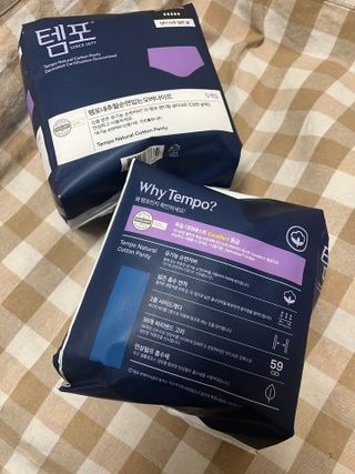 N[템포 ] 패드 내추럴 순면 입는 오버나이트 5P * 2개 — 5점을 준 리뷰어가 2024년 1월 올린 사용 사진