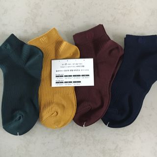 [사이즈가 있는 양말 필로이] 남/여 골지 발목 양말 4족 세트 남【S, M, L, XL】여【S, M, L】_컬러 랜덤 — 5점을 준 리뷰어가 2022년 6월 올린 사용 사진