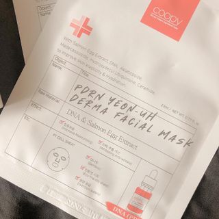쿠피 피디알엔 연어 더마 페이셜 마스크 — 4점을 준 리뷰어가 2022년 1월 올린 사용 사진