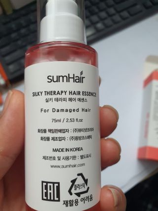 썸헤어 / SUMHAIR 썸헤어 실키 테라피 헤어 에센스 — 5점을 준 리뷰어가 2021년 4월 올린 사용 사진