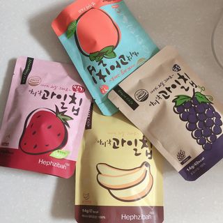 아비삭 과일칩 딸기, 감, 포도, 바나나 4종 — 4.5점을 준 리뷰어가 2021년 8월 올린 사용 사진