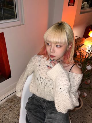 [유니프] 헤어 샤이니 핑크 컬러 트리트먼트240g — 5점을 준 리뷰어가 2023년 11월 올린 사용 사진